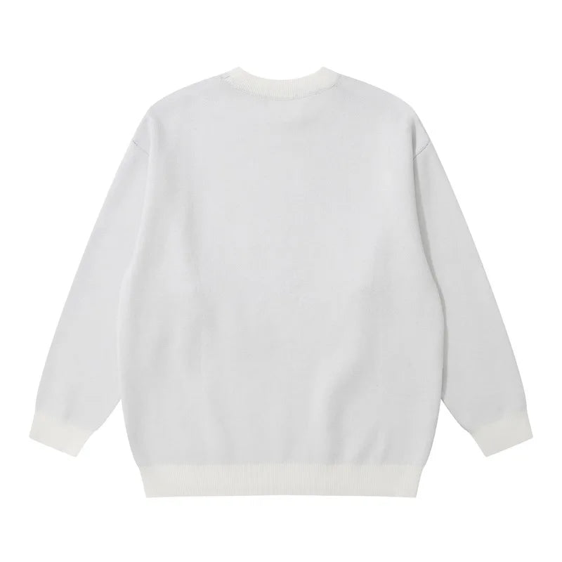 mens anime sweater knitted pullovers casual long sleeve loose o neck warm cotton harajuku sweaters new design jumpers knitwear - Y2K grunge street style, soft fleece-lined outerwear, graphic printed hoodie for men and women