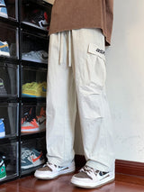 american retro straight leg cargo pants mens baggy casual outdoor gym trousers autumn thin tactical quick dry pantalones hombre unique cargo style 3438