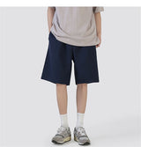 summer mens solid color straight shorts 2024 casual y2k wide leg short pants casual streetwear sweat baggy bermudas hombre unique shorts style 3334