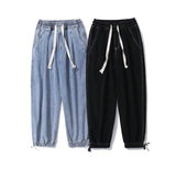 rainbowtouches men jeans fashion classic brand men wide legs elastic concise jeans casual trousers retro style boy loose pants unique jeans style 3152