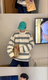 varsity knit sweater with retro streetwear styling for fall and winter outfits, ideal for men’s fashion and seasonal streetwe