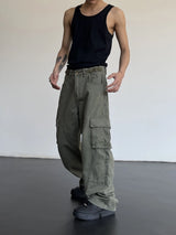 hip hip cargo pants harajuku adjustable waist with side pockets joggers streetwear unisex casual loose straight baggy trousers streetwear sweatpants