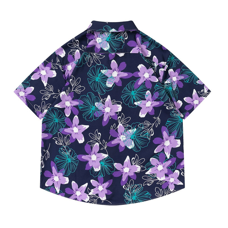 "Purple Beach Flowers" Unisex Men Women Streetwear Graphic Shirt Daulet Apparel