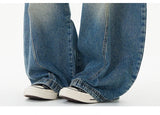Men Women American Streetwear Vintage Washed Denim Loose Casual Wide Leg Baggy Jeans Couple Harem Jeans Trousers