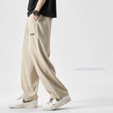 2024 new y2k straight gym pants mens korean fashion sportswear drawstring wide leg sweatpants casual baggy vintage trousers sporty tapered joggers