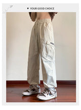 american retro straight leg cargo pants mens baggy casual outdoor gym trousers autumn thin tactical quick dry pantalones hombre unique cargo style 3426