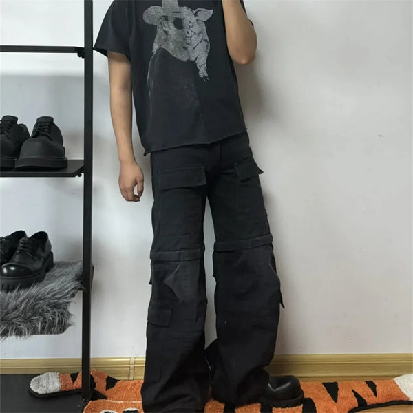 Trapwear Streetwear top – Summer 2024 Short Sleeved T Shirt For Men Japanese Vintage H