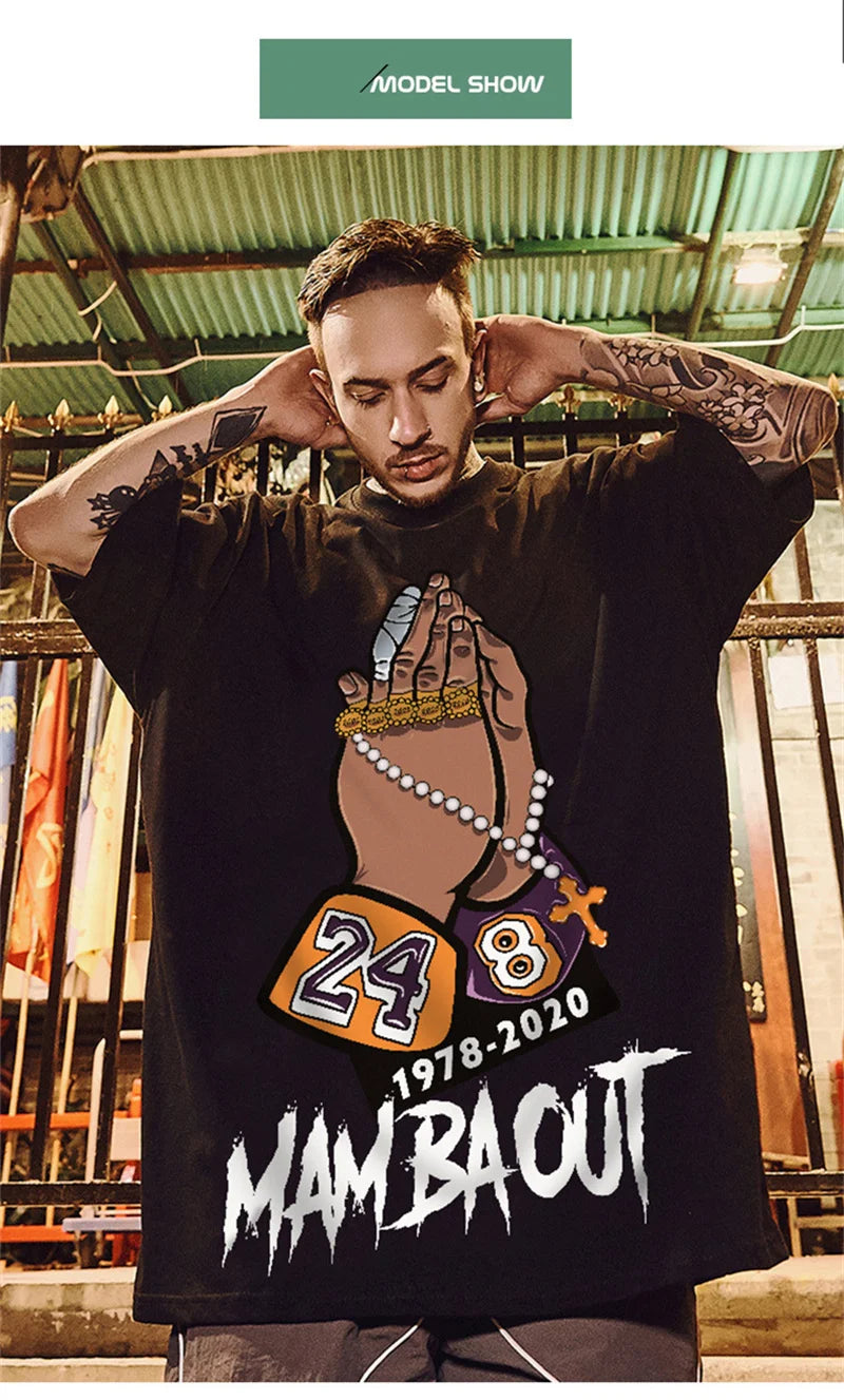 Anime Oversized shirt – R I P Mamba T Shirt Men Cool Summer Short Sleeve Tshirts Vin