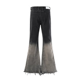 black gray gradient slim jeans floor mop flared pants high street new trendy fashionable hip hop washed vintage mens jean pants unique jeans style 900