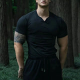 Harajuku Tribal flame – Mens Fashion Casual T Shirt Summer New Solid V Neck Short Sl
