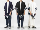 Japanese Kimono Cardigan Men Summer New Haori Samurai Kimonos Karate Streetwear Shirt Kimono Japones Mens Haori Yukata