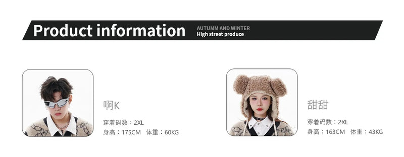 high street harajuku imitation mink hair knitted vest chain color block v neck pullover sweater vest oversized knitwear trendy Y2K vintage urban hoodie, urban wear with bold artwork, trendy hip hop style outerwear