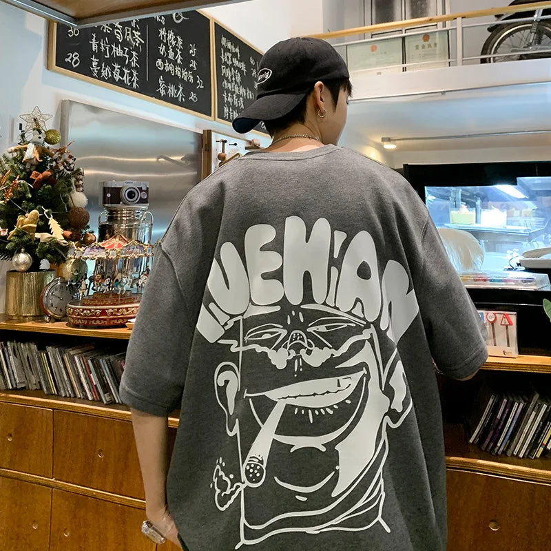 Cyberpunk Graphic tee – Harajuku Oversized High Street T Shirt Short Sleeve Man T Sh