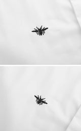New 2021 luxury Men Classic Embroidered bee spide Fashion Cotton Casual Shirts Shirt high quality Pocket Short sleeves A50