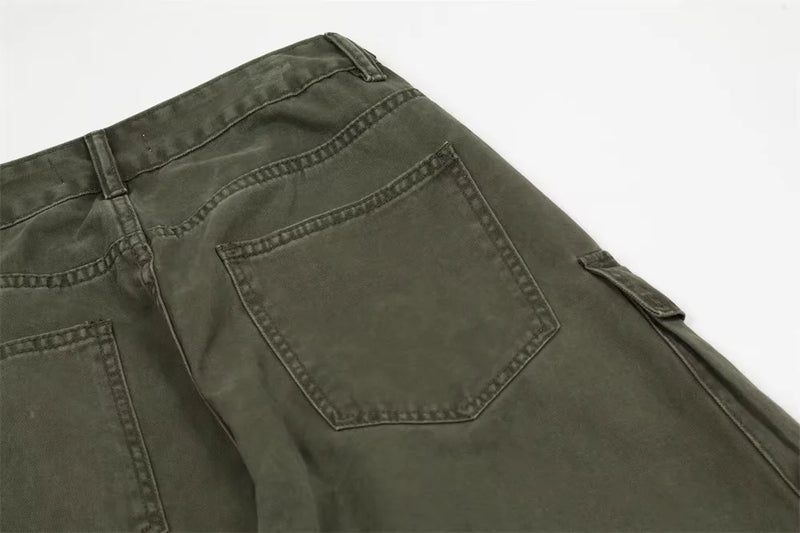 new multi pocket heavy industry washed cargo pants mens high rise loose y2k vintage streetwear oversized straight leg jeans unique cargo style 698