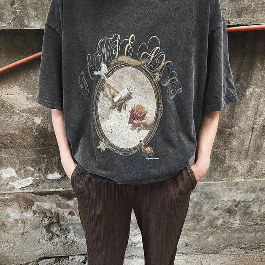 Gothic Graphic tee – Sense Genesis Graphic Artisticwashed Distressed Vintage High