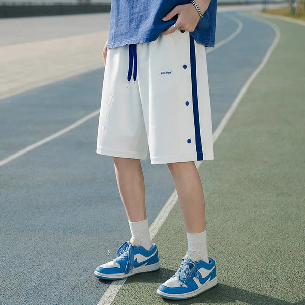 2023 summer new light luxury fashion casual beach pants men straight shorts loose pants boutique clothing simple style casual urban shorts