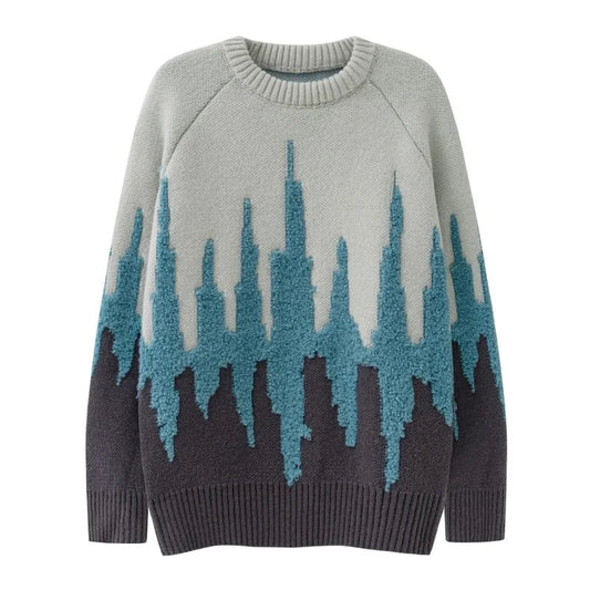 fashion pattern knitted sweater mens casual drop shoulder pollover unisex harajuku y2k streetwear loose knit sweaters jumpers - vintage look oversized hoodie, 2025 streetwear drop, anime inspired graphic hoodie