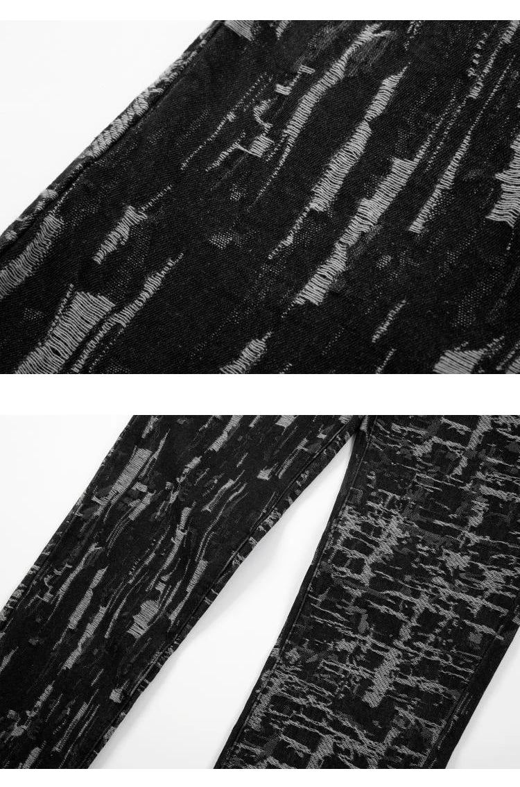 harajuku irregular scratched ripped holes denim jeans men zipper jeans hip hop streetwear new casual slim fit joggers jean pants unique joggers style 978