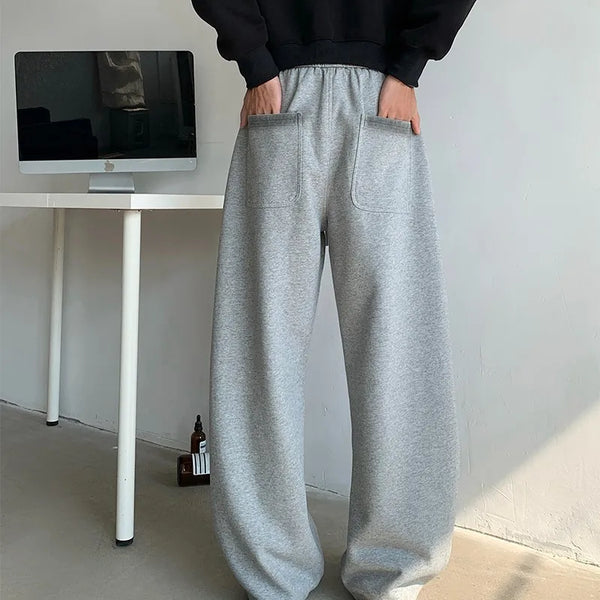 winter new mens tie dye fleece casual pants side striped wide leg straight sweatpants neutral high quality long baggy trousers relaxed fit joggers