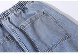 rainbowtouches men jeans fashion classic brand men wide legs elastic concise jeans casual trousers retro style boy loose pants unique jeans style 3143
