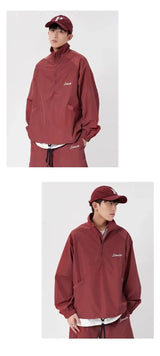 quick drying two piece set men loose casual street sweatshirt shorts y2k stand collar casual loose lightweight suits american unique shorts style 500