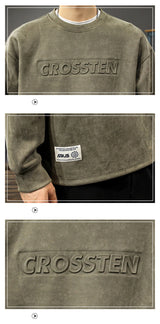 Autumn Letter Foam Printed Crewneck Sweatshirts For Men Oversized Pullovers Hoodies 2025 New Y2K Streetwear Sudaderas Aesthetic