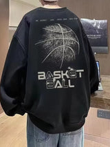 Funny Cartoon Basketball Graphic Pullovers Fleece Sweatshirts Hombre