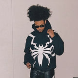 Cybernetic hoodie with neon circuit board design
