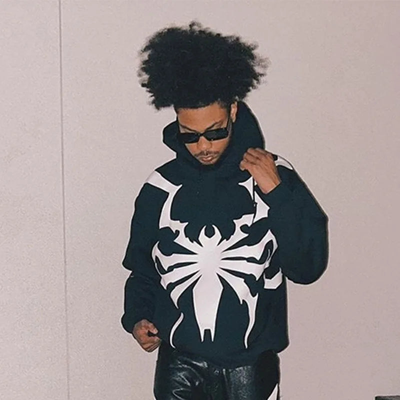 Cybernetic hoodie with neon circuit board design