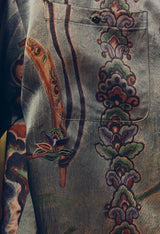 Dunhuang Feitian new Chinese style national trend printed casual short-sleeved shirt 2024 young men and women trendy retro tops