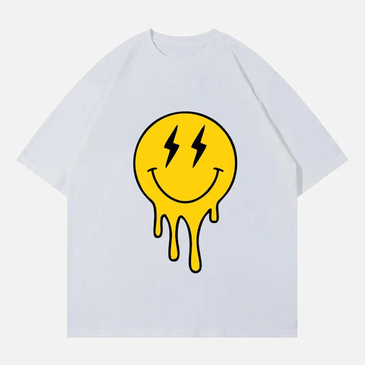 sadcore glitch manga tee with pastel distortion and chaos lines