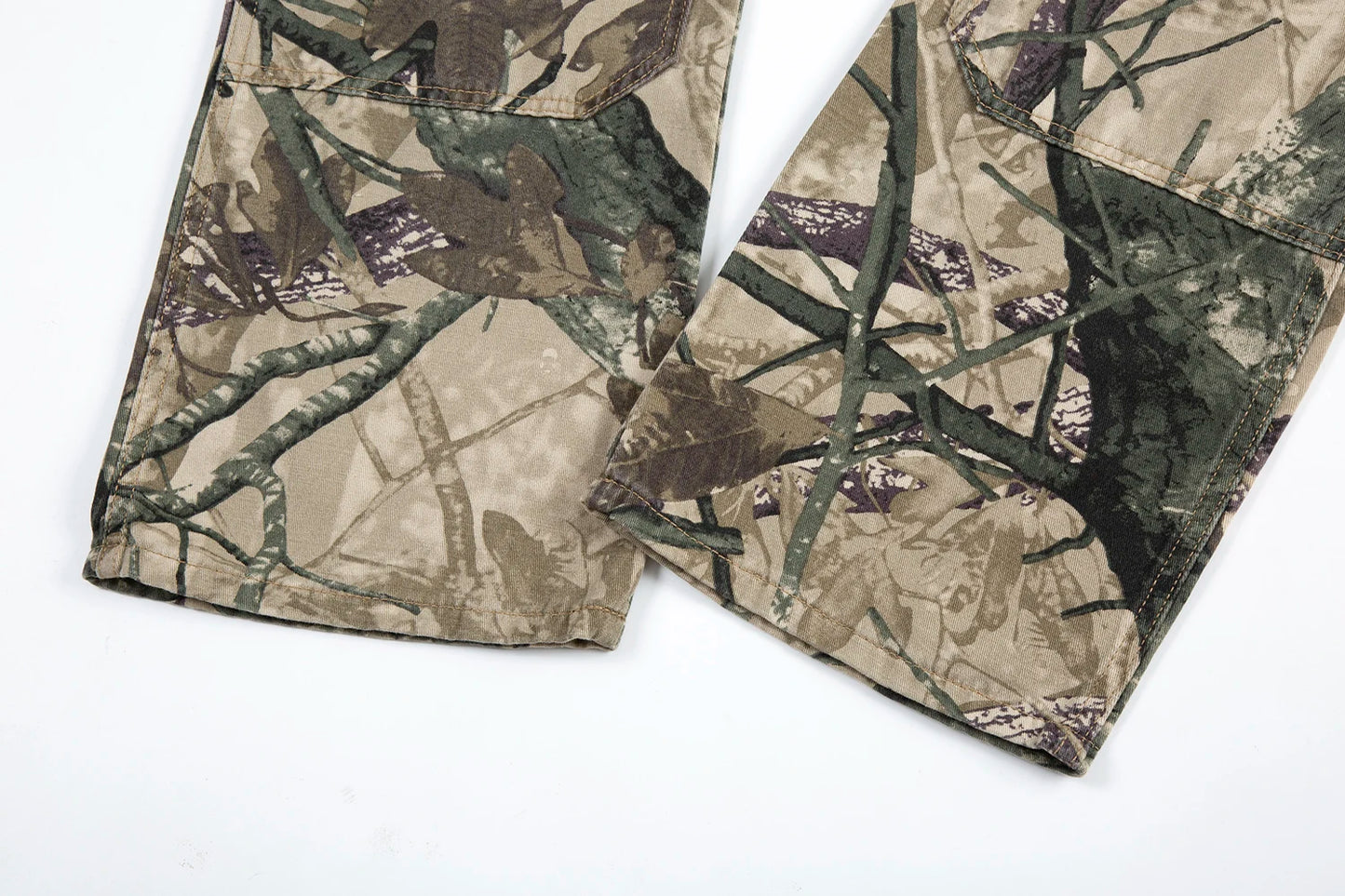 high street leaf camouflage logging pants for men straight patchwork baggy jeans cargos y2k pantalones hombre oversized trousers unique cargo style 1186