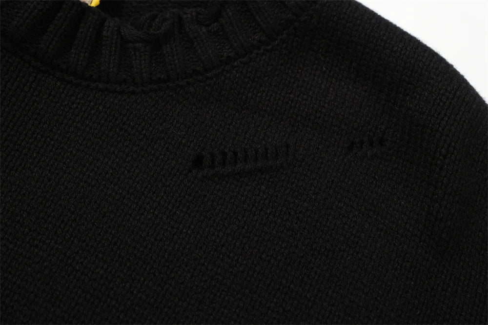 grunge oversized flame jumper built for warmth and edge, essential for winter street style, men’s streetwear clothing piece f