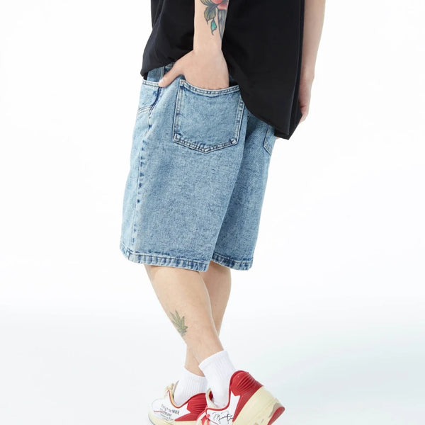 hip hop loose denim shorts pants fashion patchwork stars half pant men summer casual zipper streetwear short joggers men shorts urban active pants