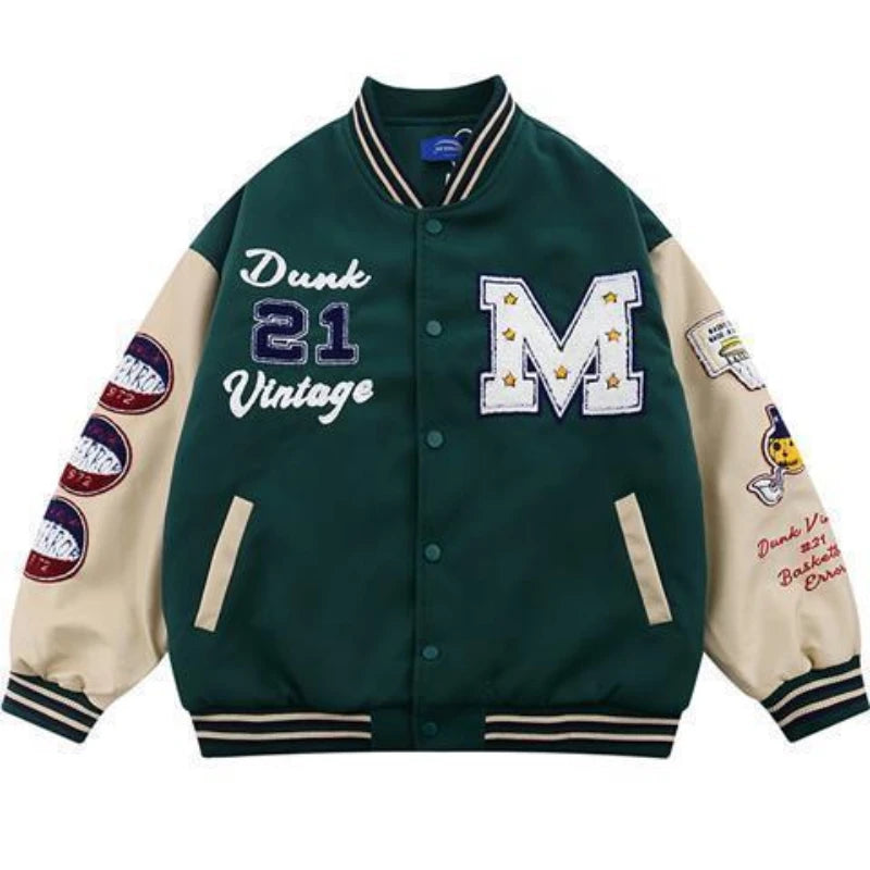 leather varsity jacket, fall winter fit, for men, fall streetwear outfit, oversized style, layered fashion, modern aesthetic, graphic detail