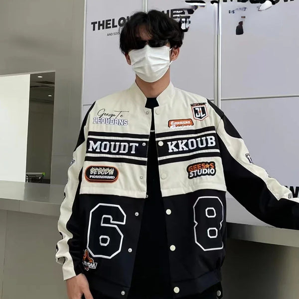 Leather Panel Streetwear Jacket Daily Fit Staple