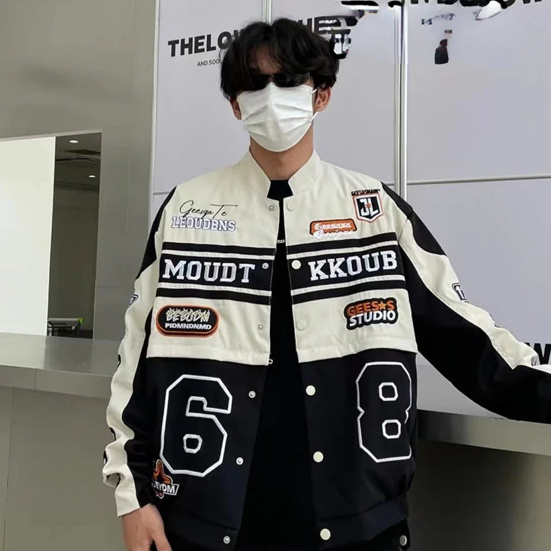 Leather Panel Streetwear Jacket Daily Fit Staple