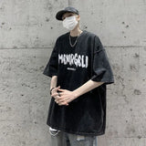 Anime Chrome logo – American Retro Washed Distressed Short Sleeved Mens Summer H