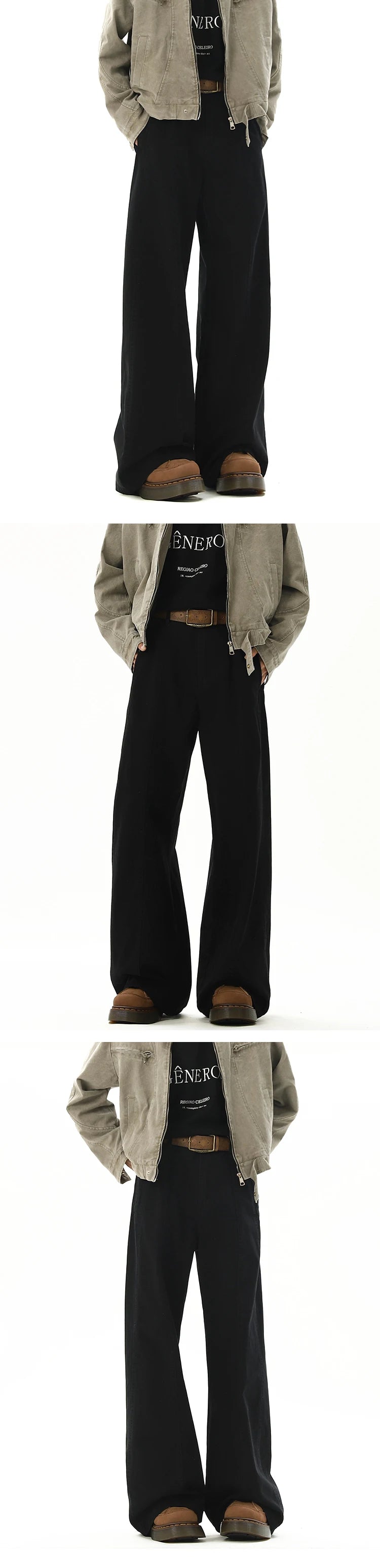 american style vintage wide leg cargo pants mens baggy fashion high street overalls coffee streetwear male mopping trousers unique cargo style 1104