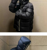 Winter Men's Down Jacket Coat Dark Style Shark Head Masked Zipper Goose Down Warm Regular Down Jacket Coat For Men And Women