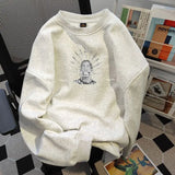 American autumn and winter personalized simple English letter printed round neck pullover for men and women trendy loose casual