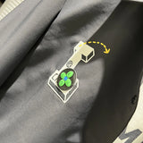 Hooded graffiti parka oversized zip-up minimalist