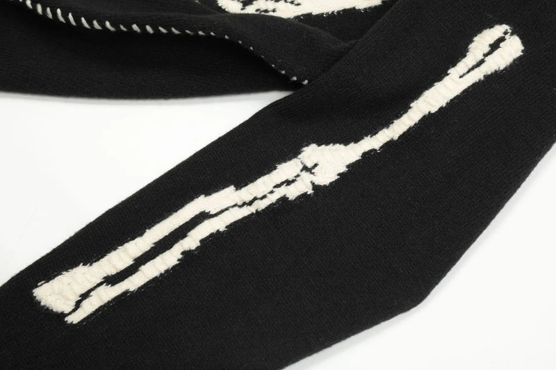 leather varsity streetwear knit with bold stitching, fall/winter pullover for urban outfits, men’s streetwear clothing piece 