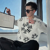 Urban Unisex Flame Sweater Daily Urban Drip | Grunge Knit Sweater Mens