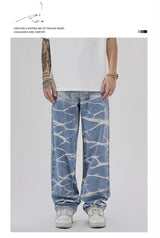 high street irregular tied dye biker jeans men denim straight jean pants 2023 motorcycle y2k trouser unisex hip hop casual pants unique jeans style 509