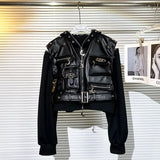Minimalist hooded urban parka streetwear zip-up