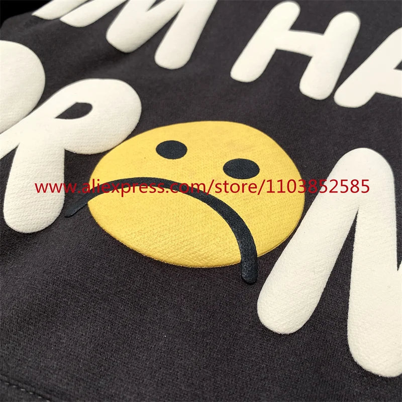 American Heavyweight Vintage Long Sleeved Fleece Hooded Sweatshirt Wit