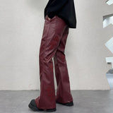 pu leather pants men streetwear fashion hip hop punk gothic vibe casual faux leather pant man boyfriend motorcycle trousers unique default style 3021