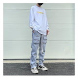 mens high street loose fit elastic waist pants winter warm fleece pants bottons hip hop drawstring sportwear sweatpants joggers unique joggers style 3043